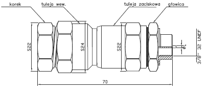 wymiary złącza Fm MO-QR540 wymiary złącza Fm MO-QR540